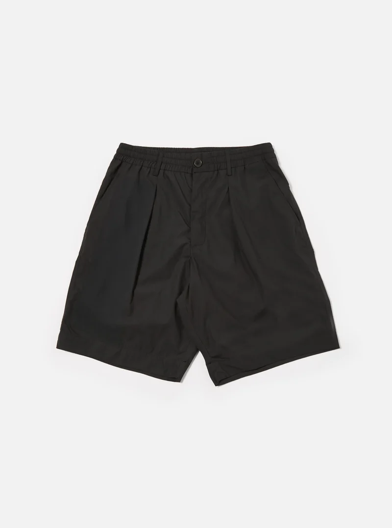 PLEATED TRACK SHORT black