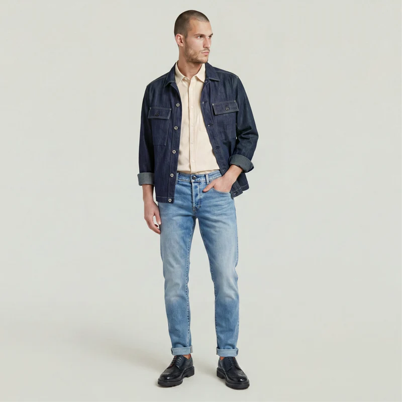 3301 Regular Tapered lt indigo aged