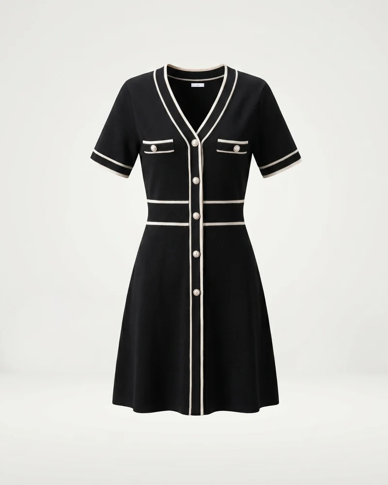 Petite Black Dress Short Sleeve