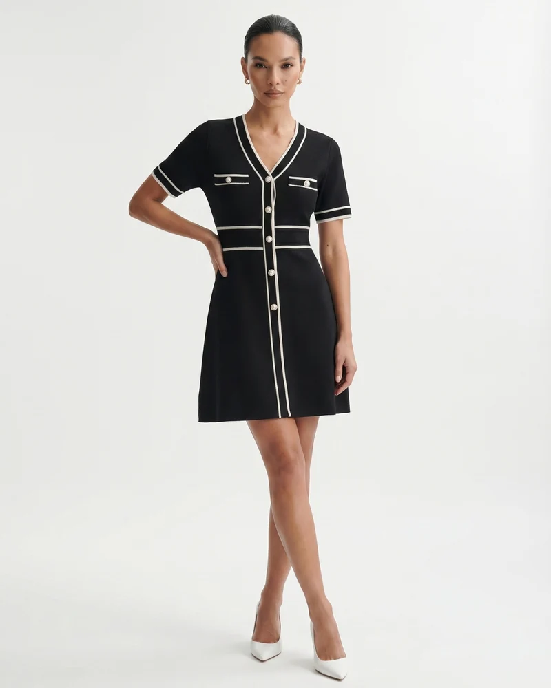 Petite Black Dress Short Sleeve