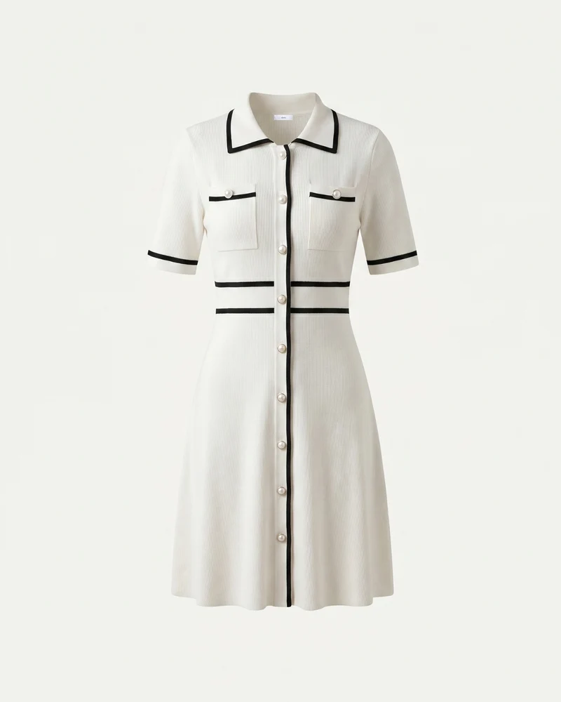 Old Money Polo Dress White