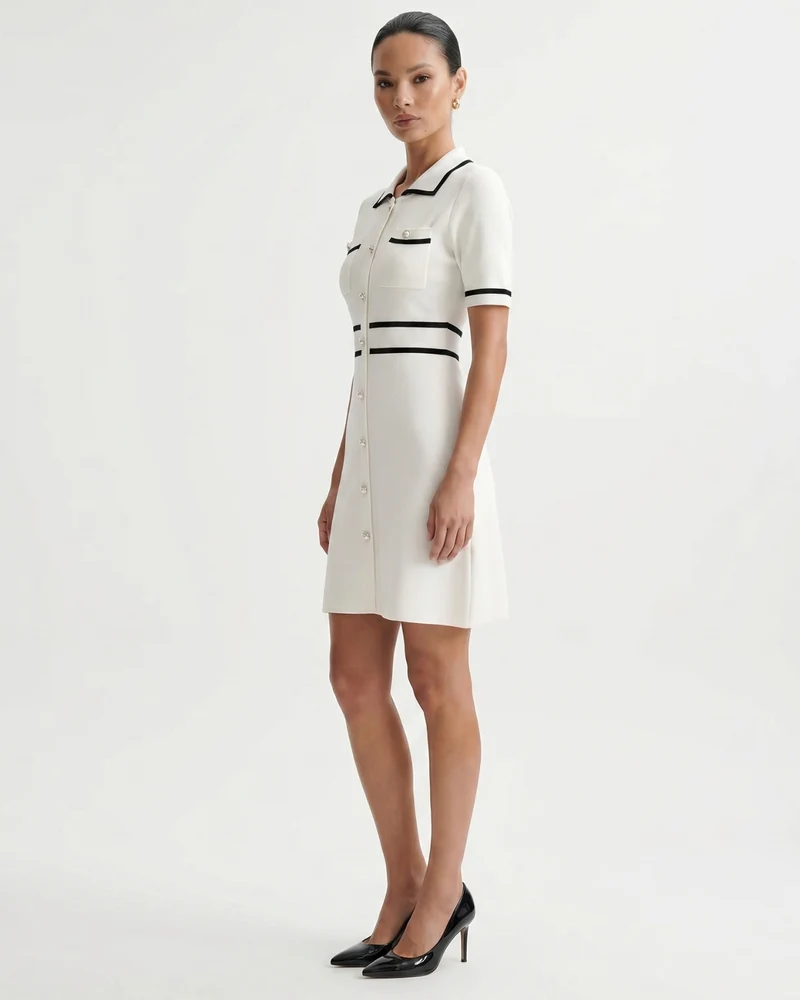 Old Money Polo Dress White