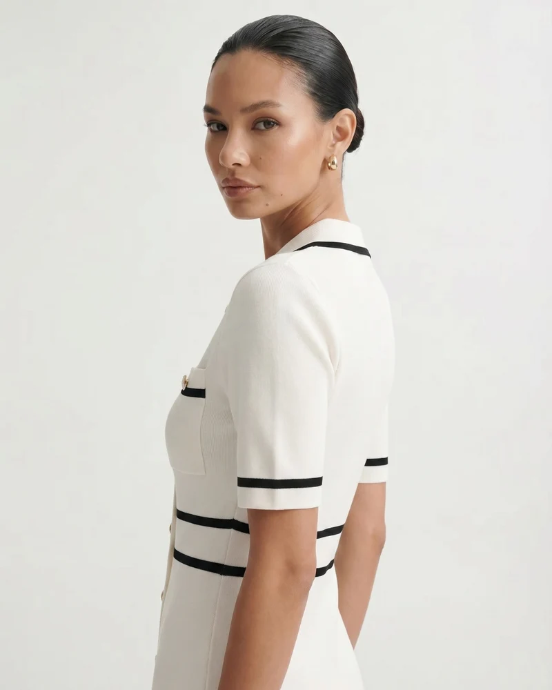Old Money Polo Dress White