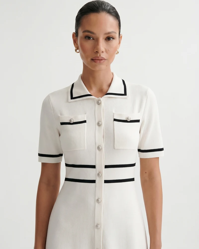 Old Money Polo Dress White