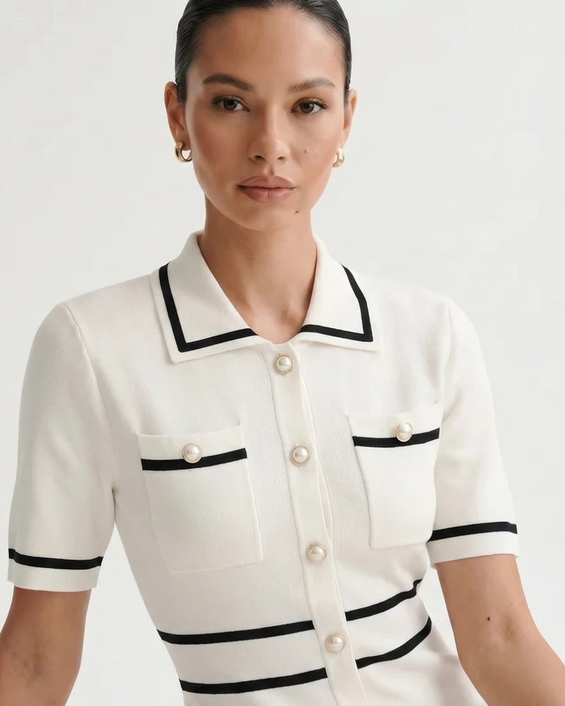 Old Money Polo Dress White