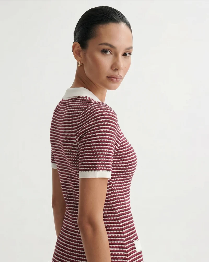 Eve Ice Silk Knitted Red White Dress