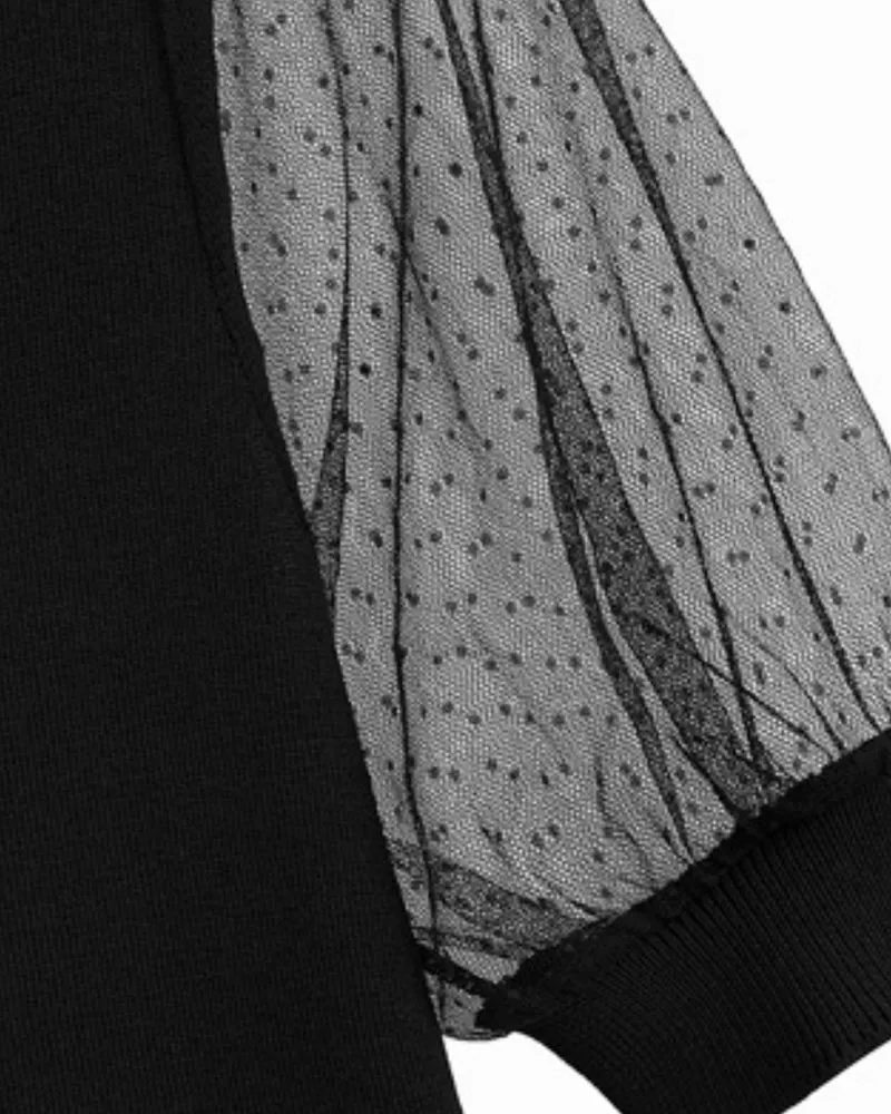 Short-Sleeved A-Line Skirt Black Dress Polo