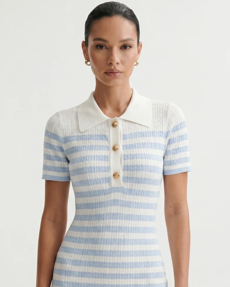 Blue Striped Dress Lovau Style