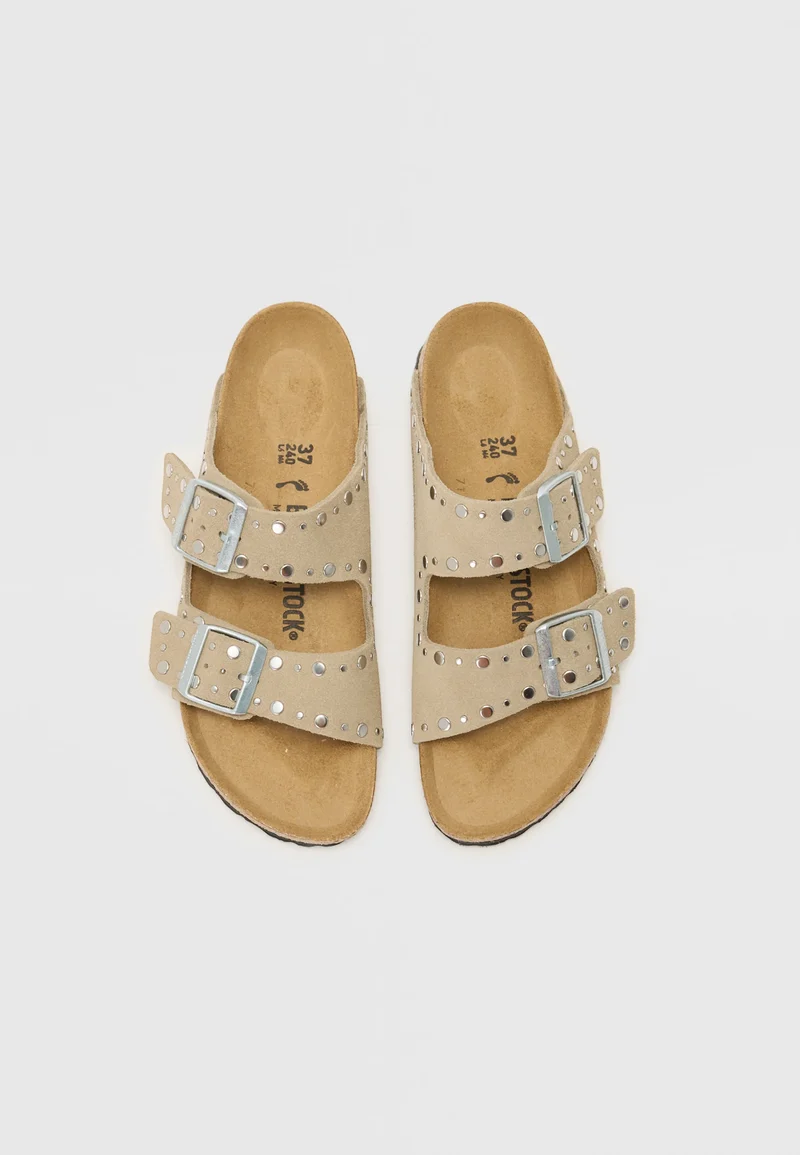 Arizona Rivets Suede Leather Women Narrow taupe