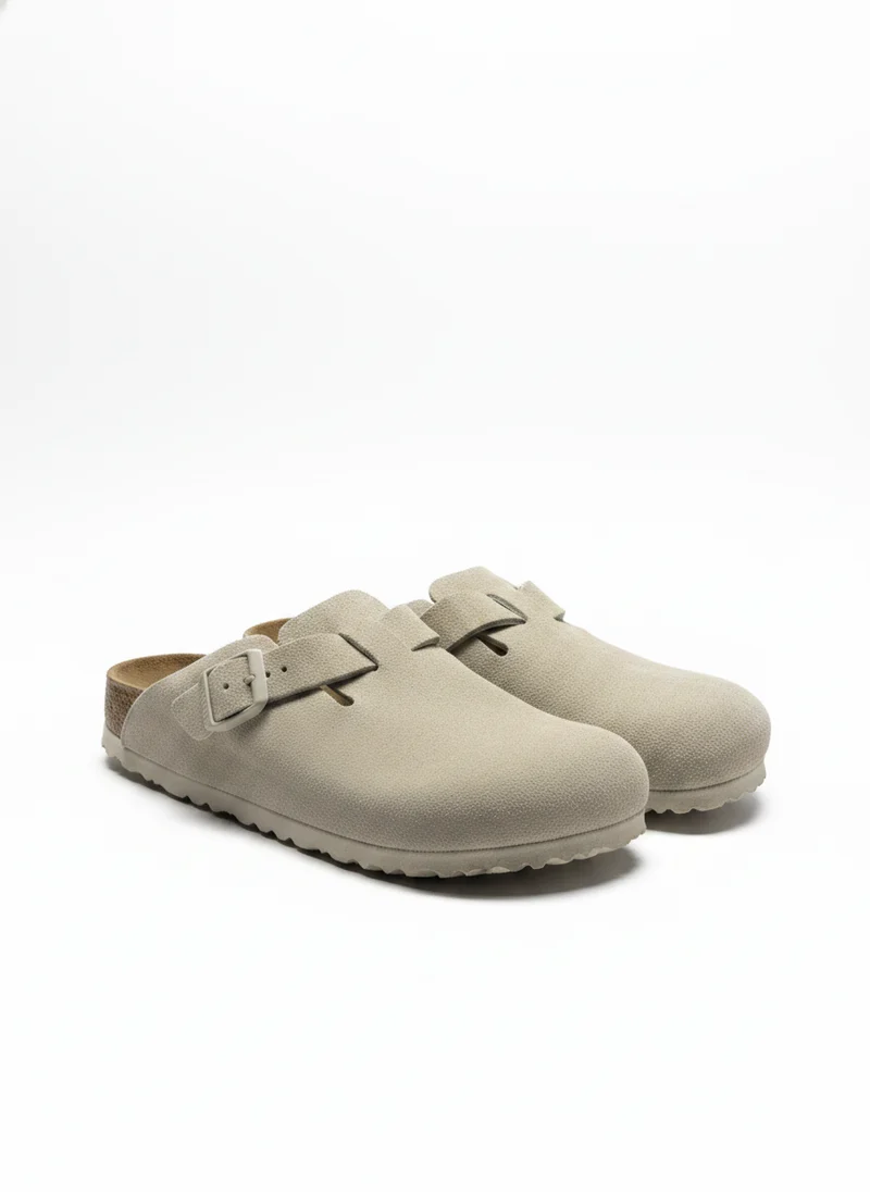 Boston Suede Leather Unisex Narrow oyster