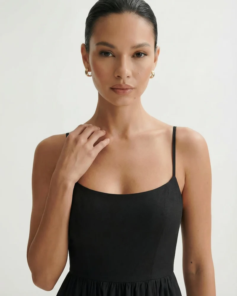 Mira Border Black Dress
