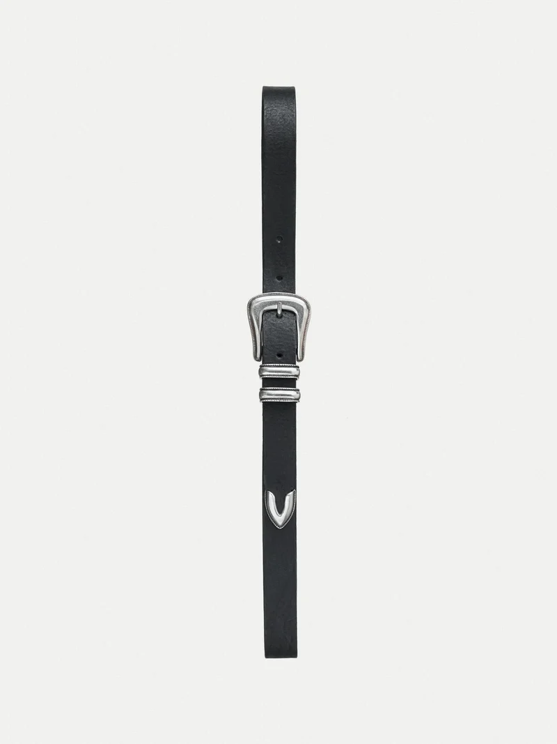Western Silver Belt black