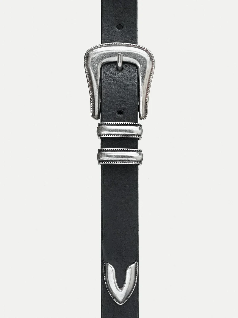 Western Silver Belt black