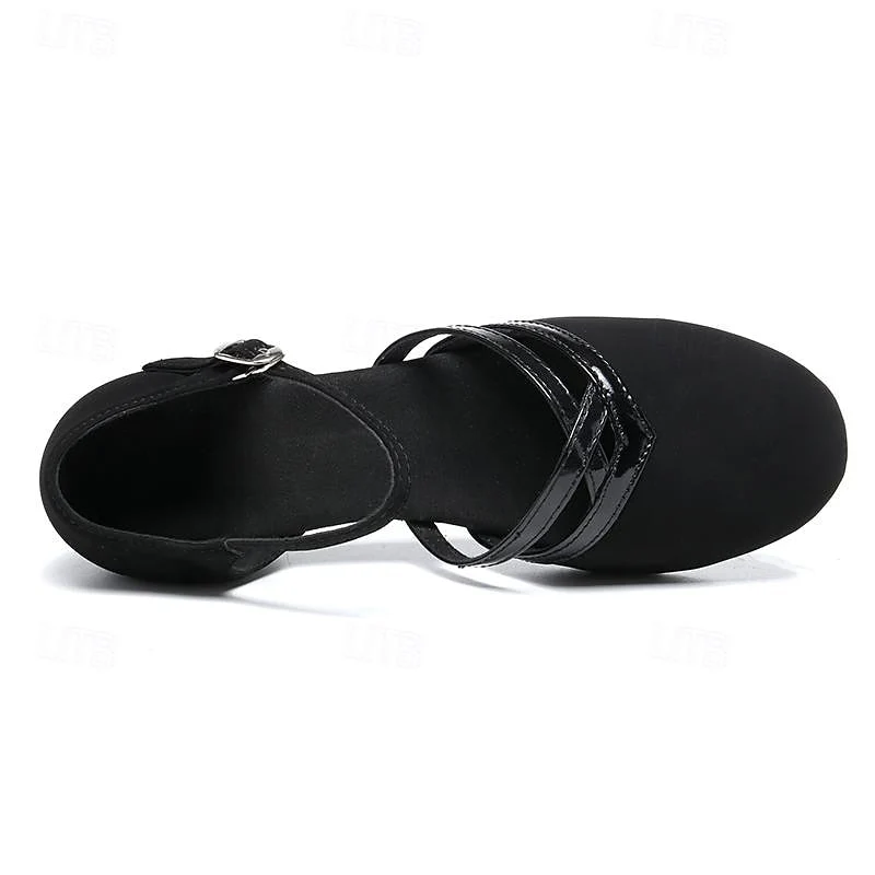 Moderne Tanzschuhe für Damen - Schwarz - Hochwertiges Wild