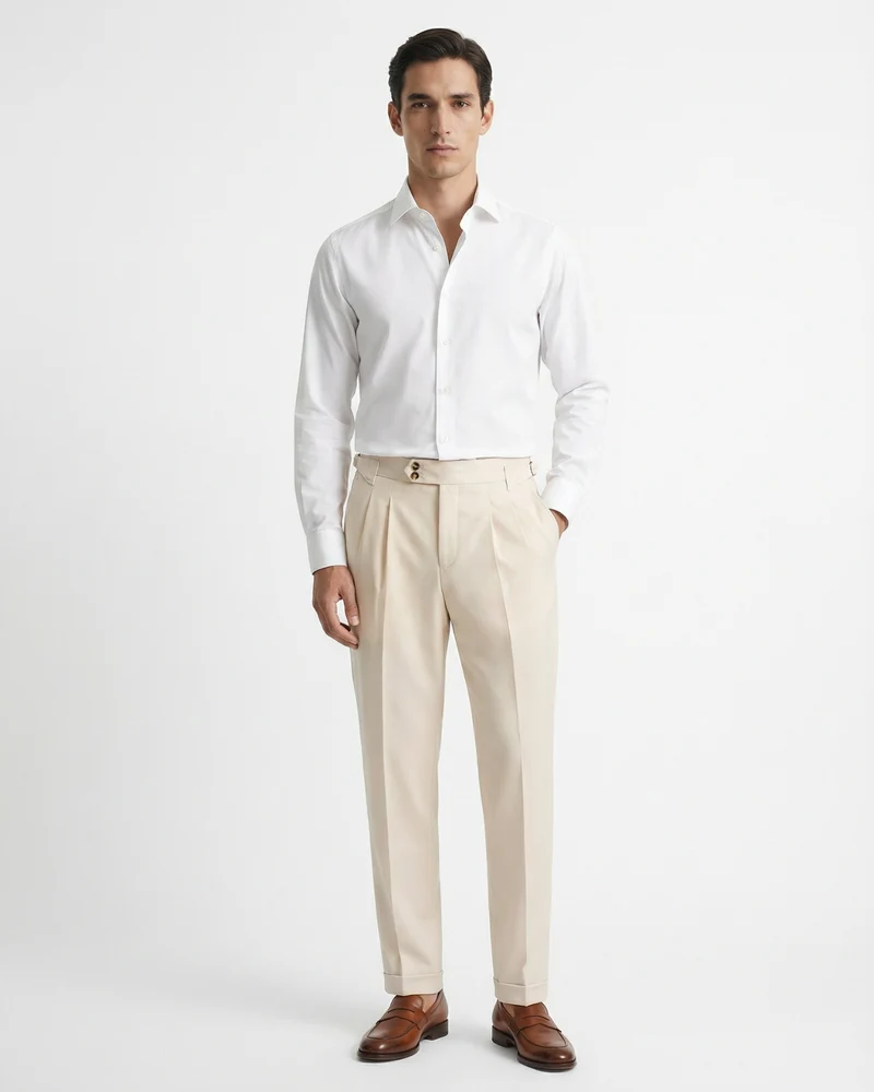 Fine Cotton Trousers Apricot