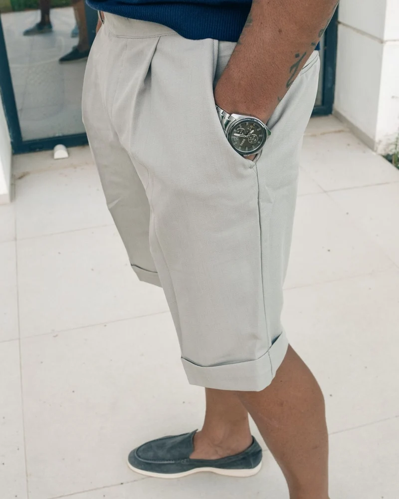 Florence Summer Shorts Gray Beige