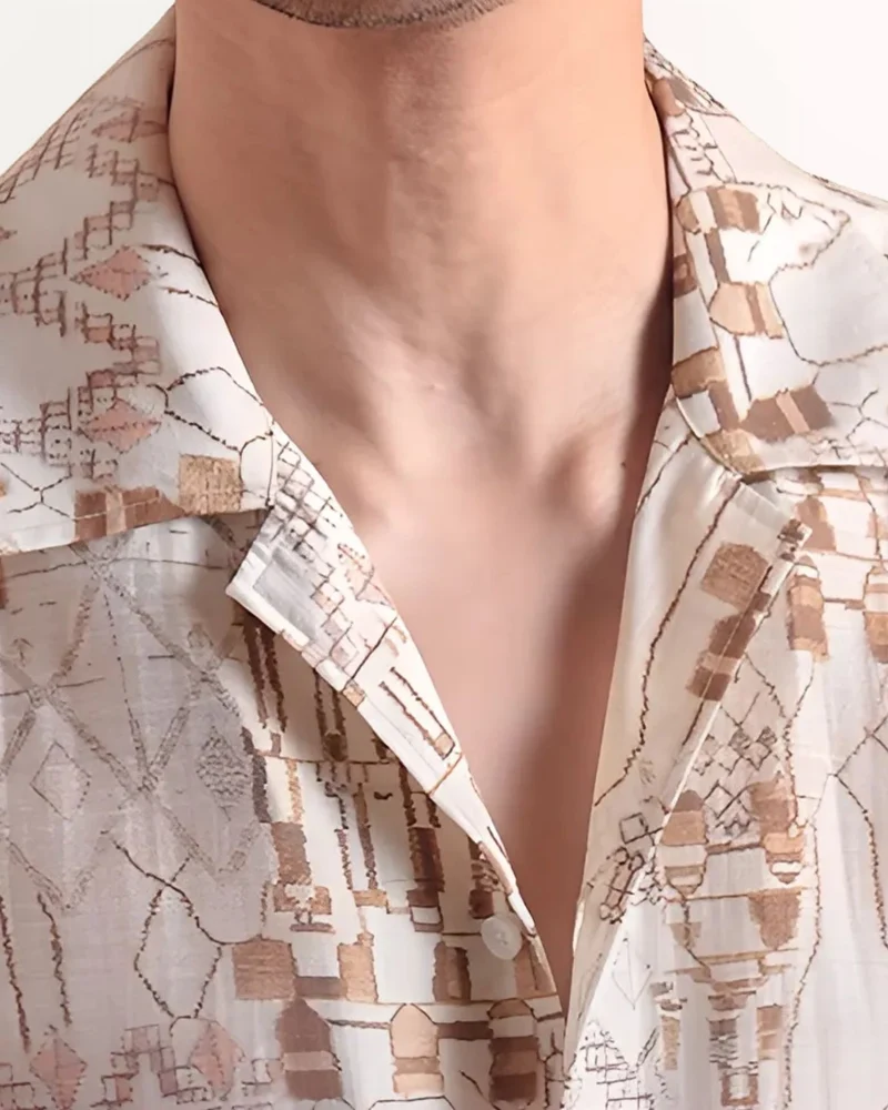 Floral Brown Shirt Short Sleeve