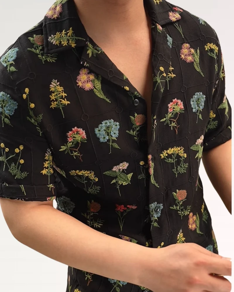 Flowery Embroidery Limited Edition Shirt