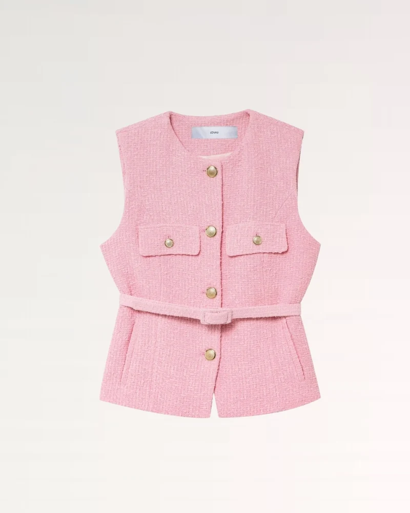 Lucy Pink Textured Vest Shirt
