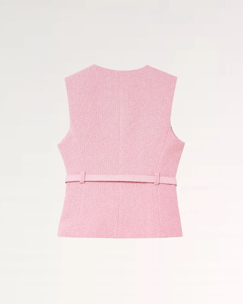 Lucy Pink Textured Vest Shirt