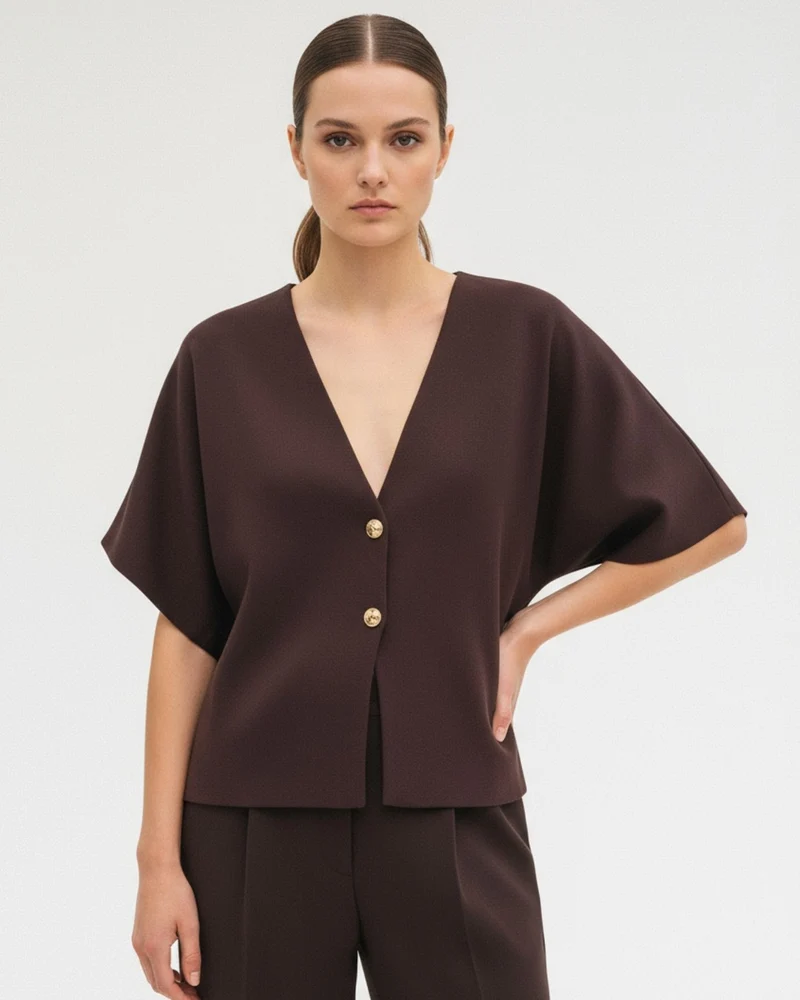 Lovau Basic Short Sleeve Knitted Shirt II