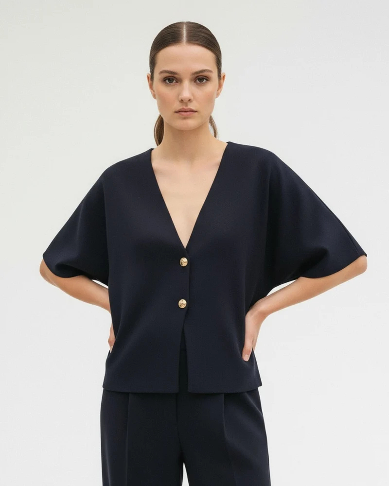 Lovau Basic Short Sleeve Knitted Shirt II