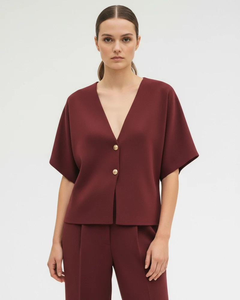 Lovau Basic Short Sleeve Knitted Shirt II
