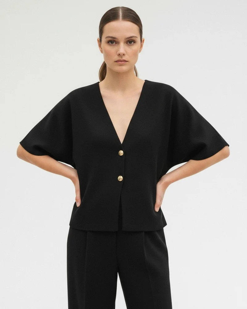 Lovau Basic Short Sleeve Knitted Shirt II
