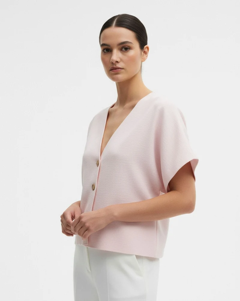 Lovau Basic Short Sleeve Knitted Shirt