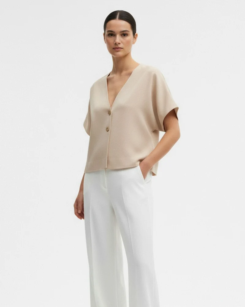 Lovau Basic Short Sleeve Knitted Shirt