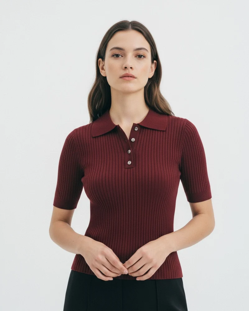 Mariah Woolen Knit Polo
