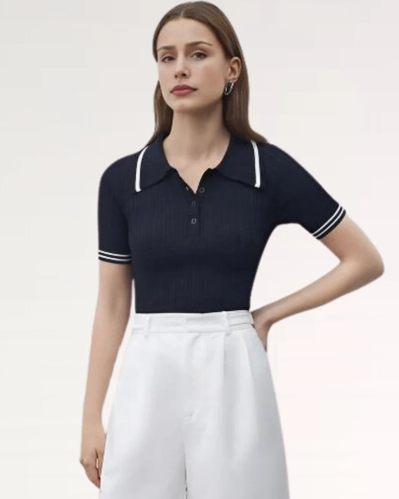 Classy Navy Woman Polo