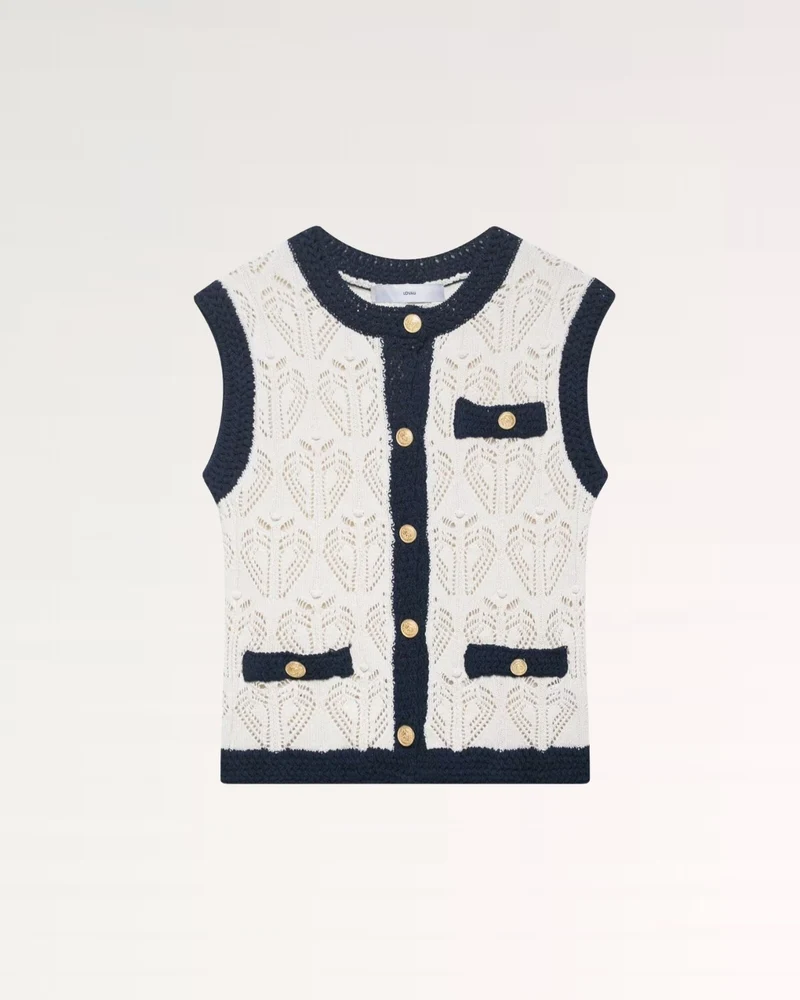 Old Money Jacquard Mesh Vest
