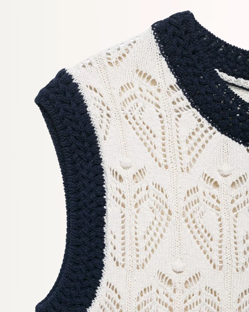 Old Money Jacquard Mesh Vest