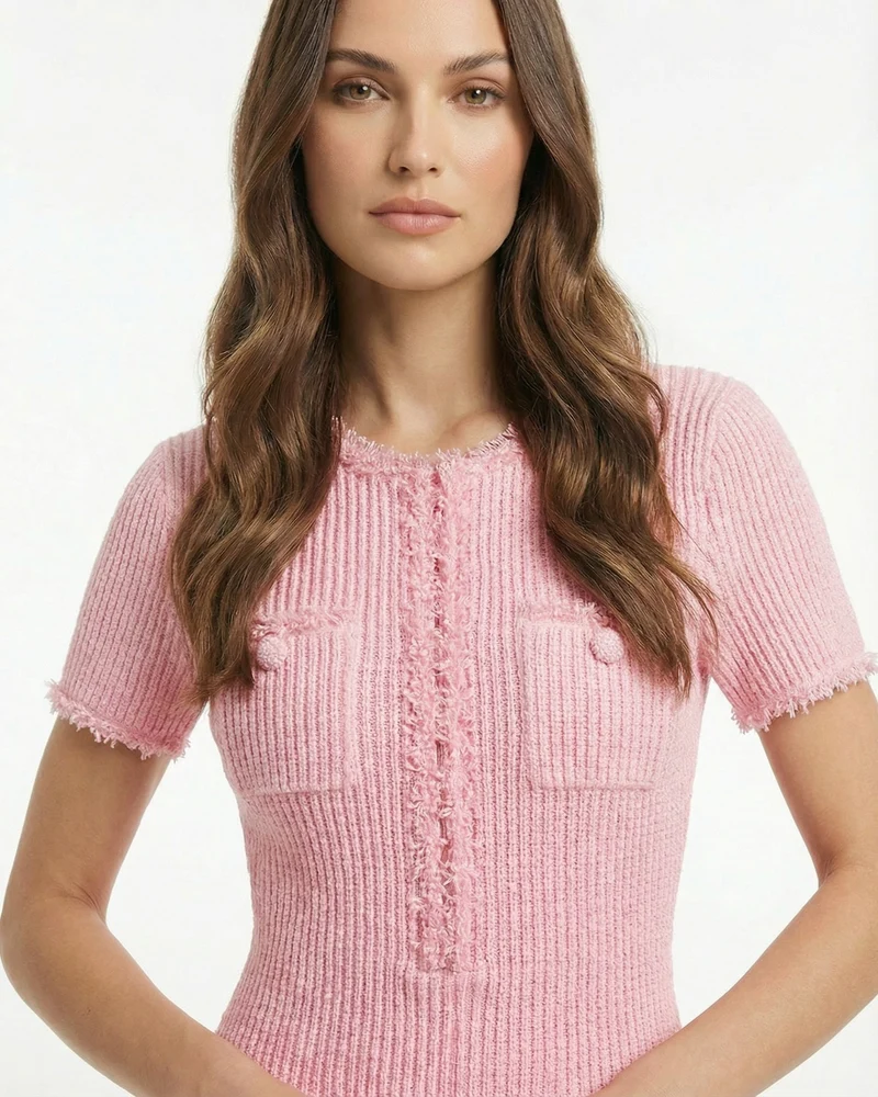 Rinna Hand-Beaded Knit Dress