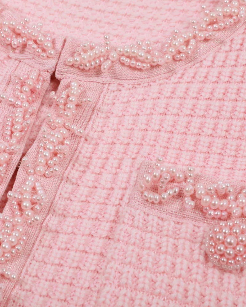 Rinna Hand-Beaded Knit Dress