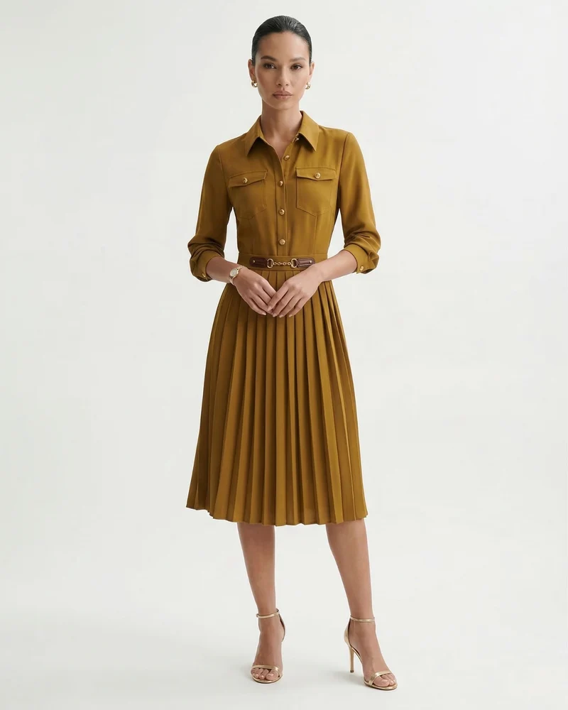 Sara Pleated Skirt Dress