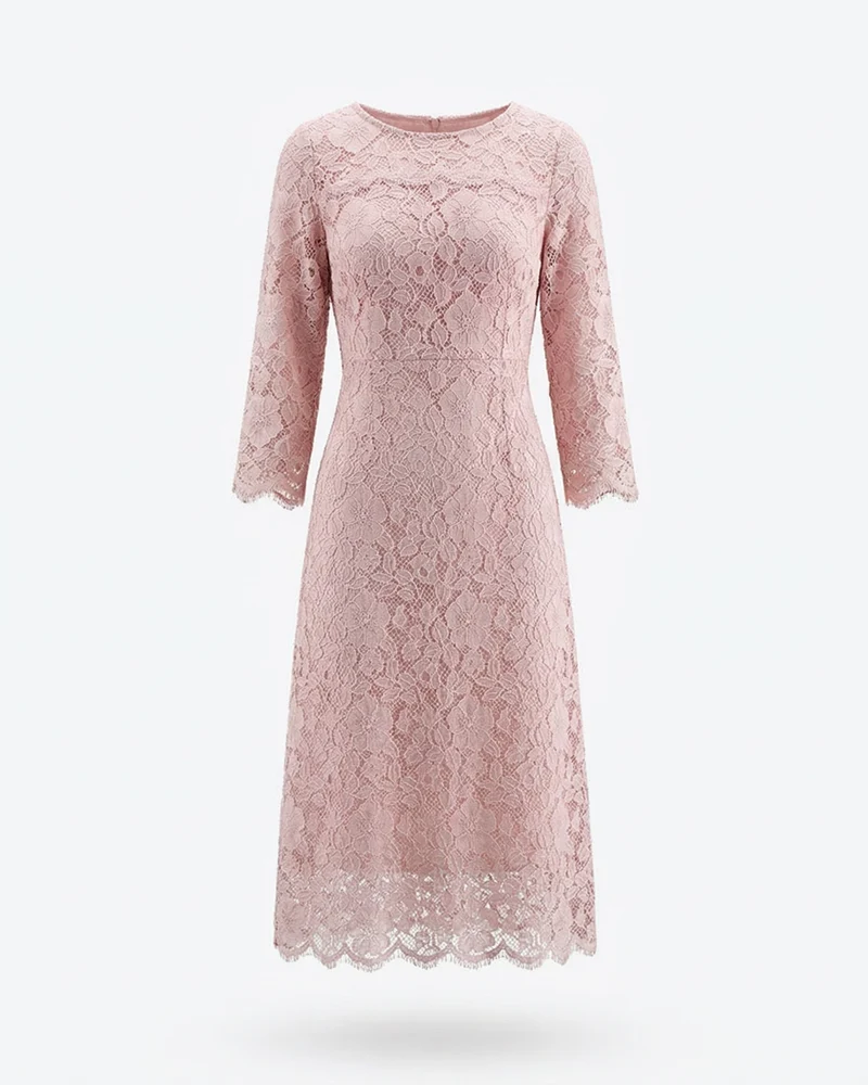 Kiara High-End Lace Pink Dress