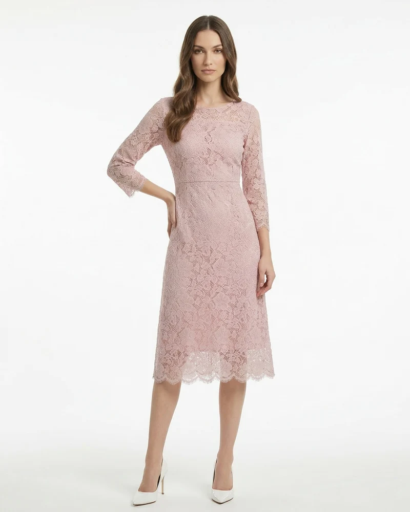 Kiara High-End Lace Pink Dress