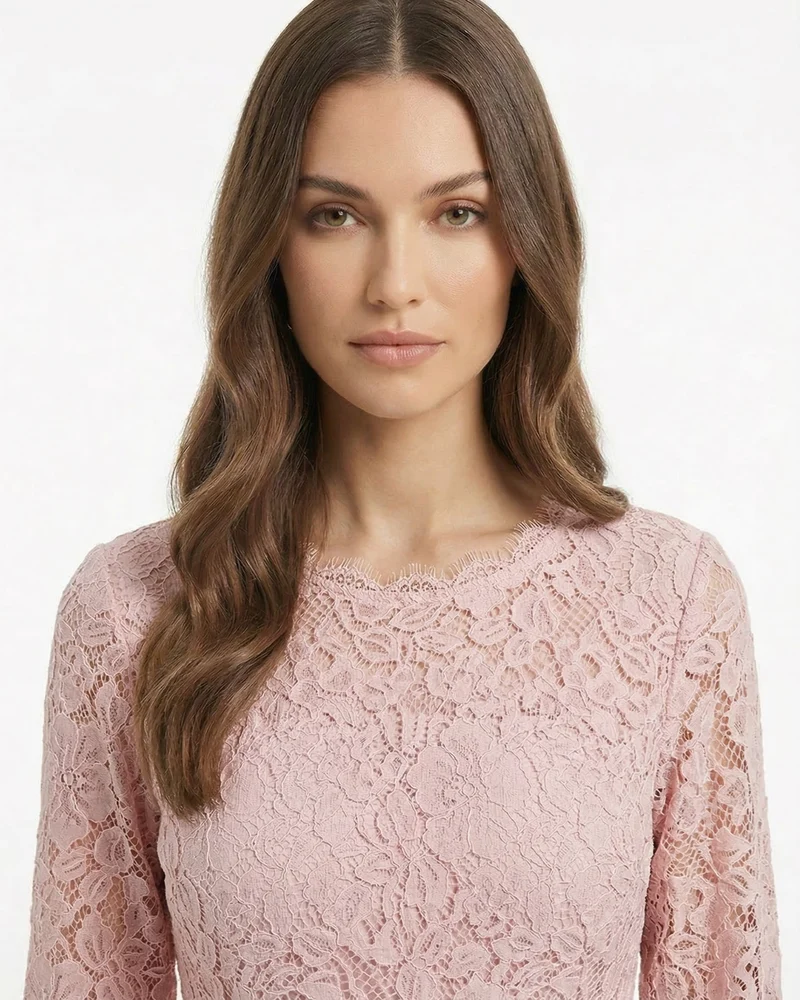 Kiara High-End Lace Pink Dress