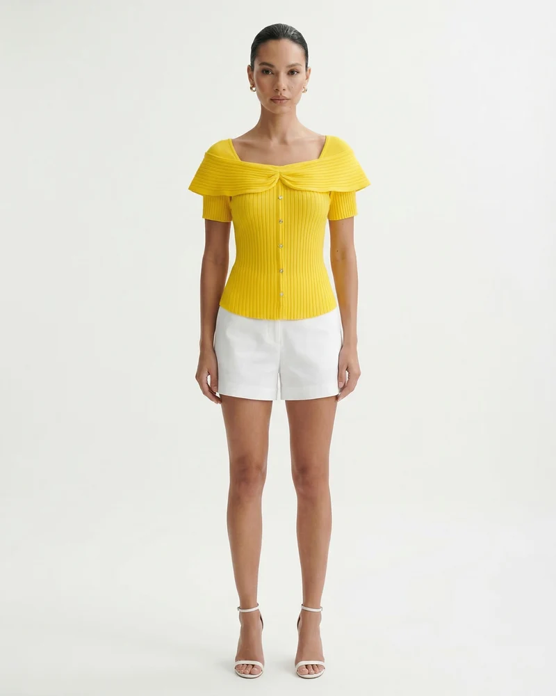 Frenchie Square Collar Short-sleeved