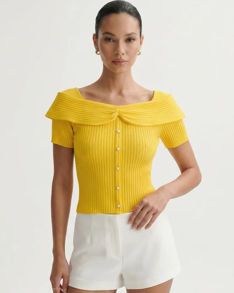 Frenchie Square Collar Short-sleeved