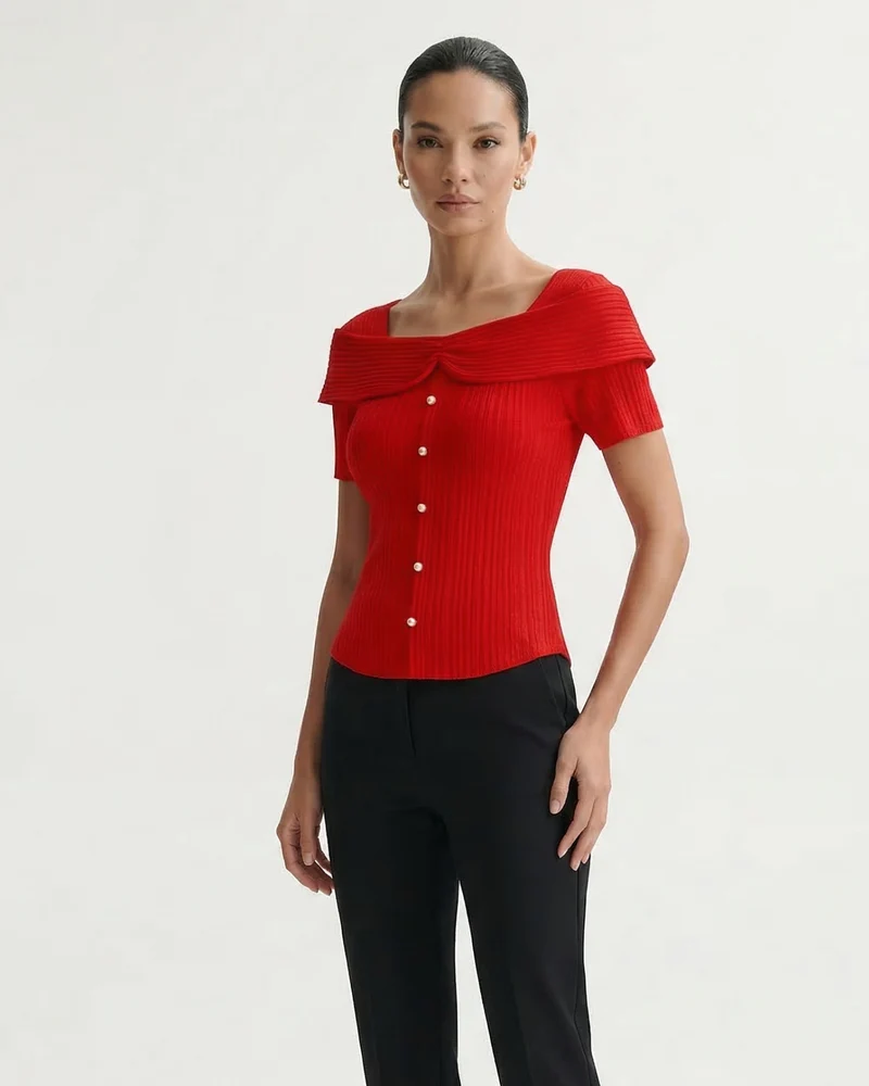 Frenchie Square Collar Short-sleeved