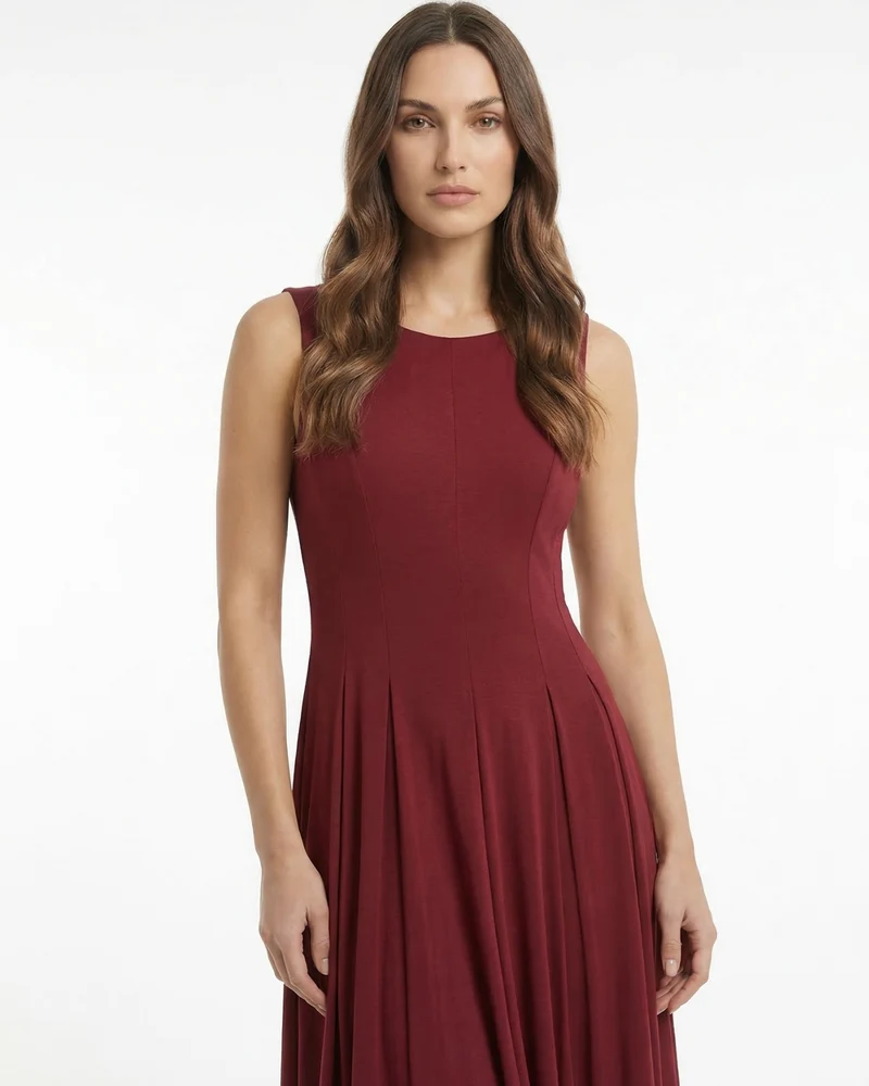 Minimalist Long Dress Sleeveless Round Neck