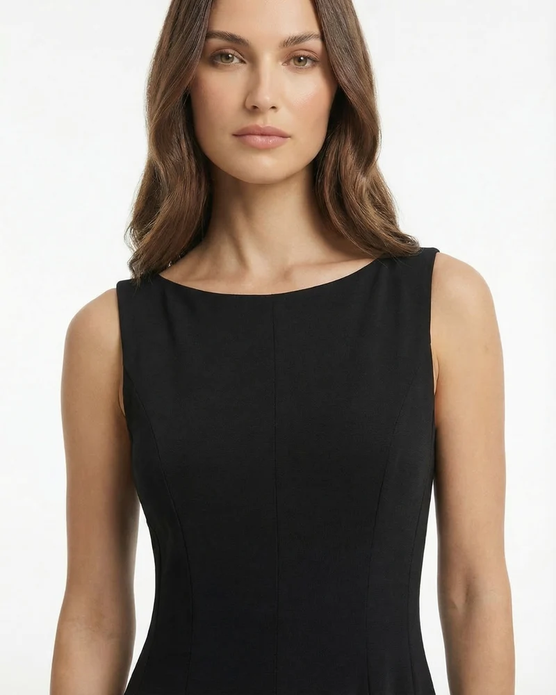 Minimalist Long Dress Sleeveless Round Neck