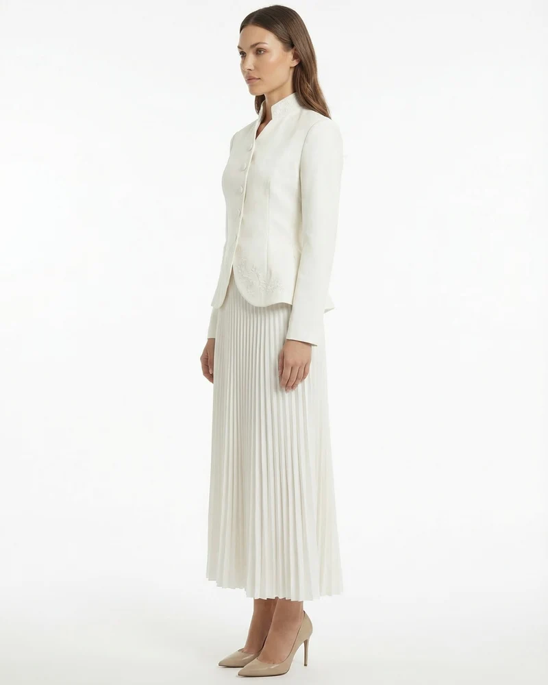 High-end suit set Jacket & pleated high waisted skirt