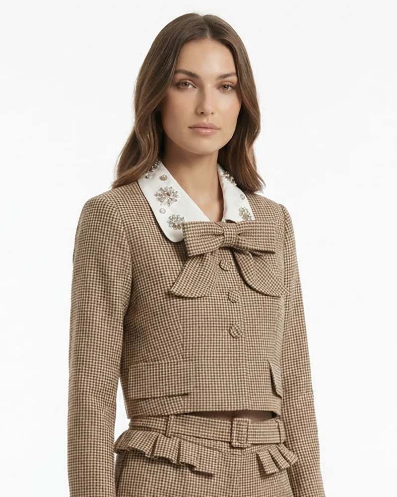 Fragrant Spring Set Jacket & Belt shorts set