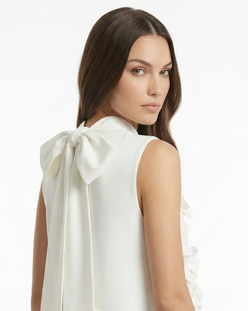 Knitted Dress Dimensional Floral Vest