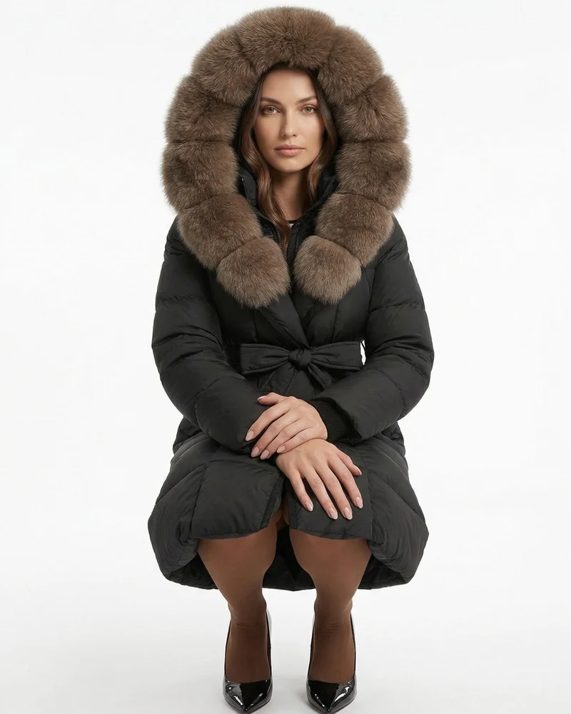 Kira Fox Fur Collar Down Coat