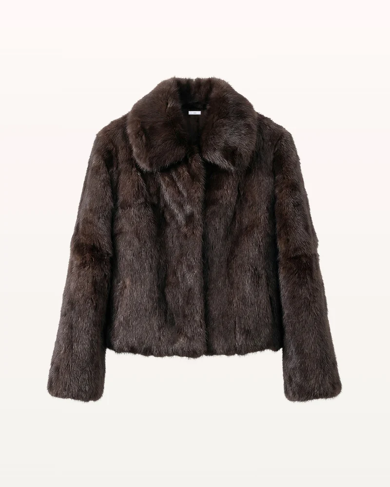 Coffee Full Rabbit Fur Jacket Coat